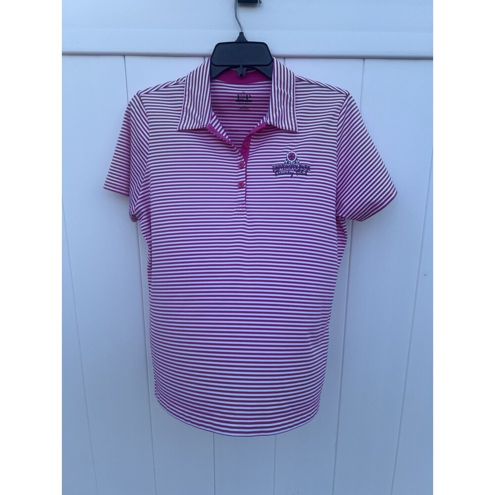 EP PRO Tour Tech Women's Golf Polo Red Striped Size Large Florida
